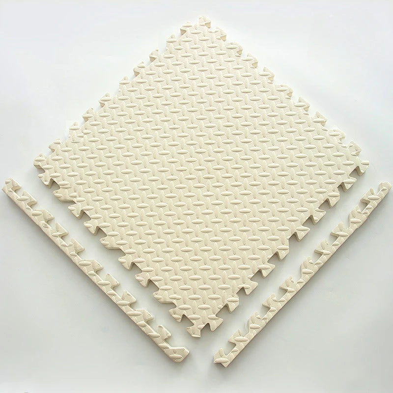 12 PCS Set EVA Waterproof Non-Toxic Flexible Soft Foam Interlocking Squares Tile Playmats/Ages: Newborn 0-3 Years-Older/Colors-Blue/Pink/Yellow/Multicolor/Geometric