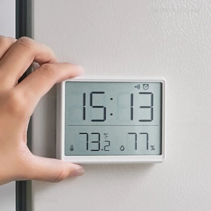 Xiaomi Automatic Rectangle Indoor Sensor Clock Multifunction Thermometer-Hygrometric Electronic Temperature-Humidity Levels Wall Monitor Clocks/Colors-White/Black
