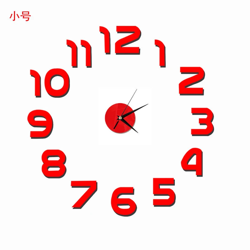 Self-Adhesive Waterproof Vapor-Proof Non-Toxic Safe Acrylic 3D Mirror Wall Clock Decals/Colors-Black/Silver/Gold