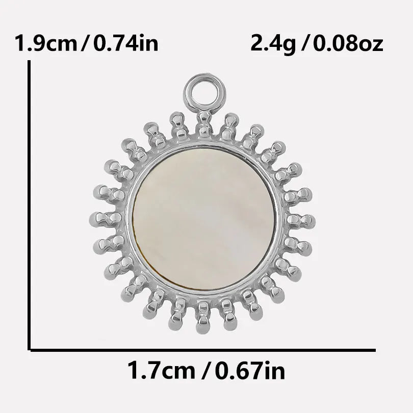 4-5PCS Women Imitation Geometric Stainless Steel Natural Crescent Moon/ Sun/ Heart Pendants