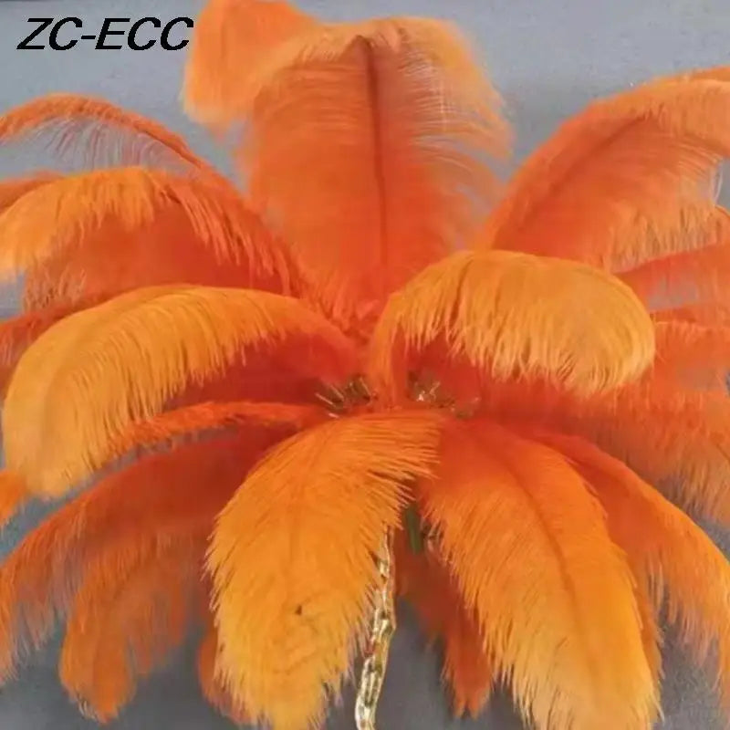 Modern Resin Gold Iron Tree-Like Trunk Base LED Ostrich Feather Up-Down Shade Standing Table Lamps/Colors-White/Pink/Blue/Orange/Black/Gold