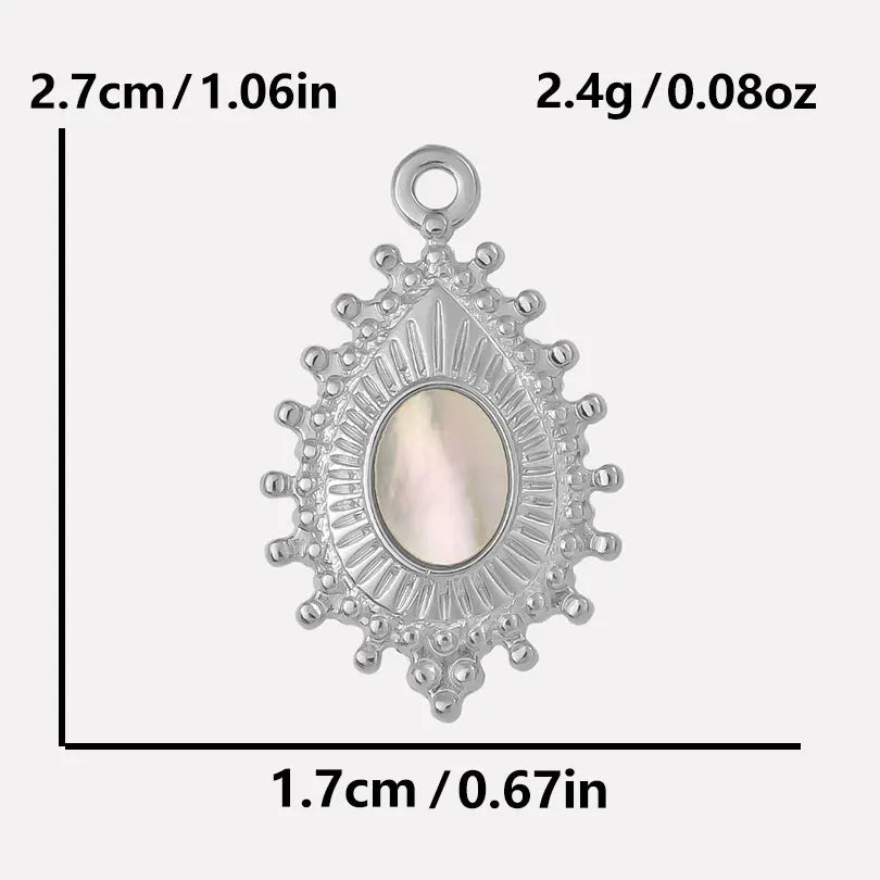 4-5PCS Women Imitation Geometric Stainless Steel Natural Crescent Moon/ Sun/ Heart Pendants