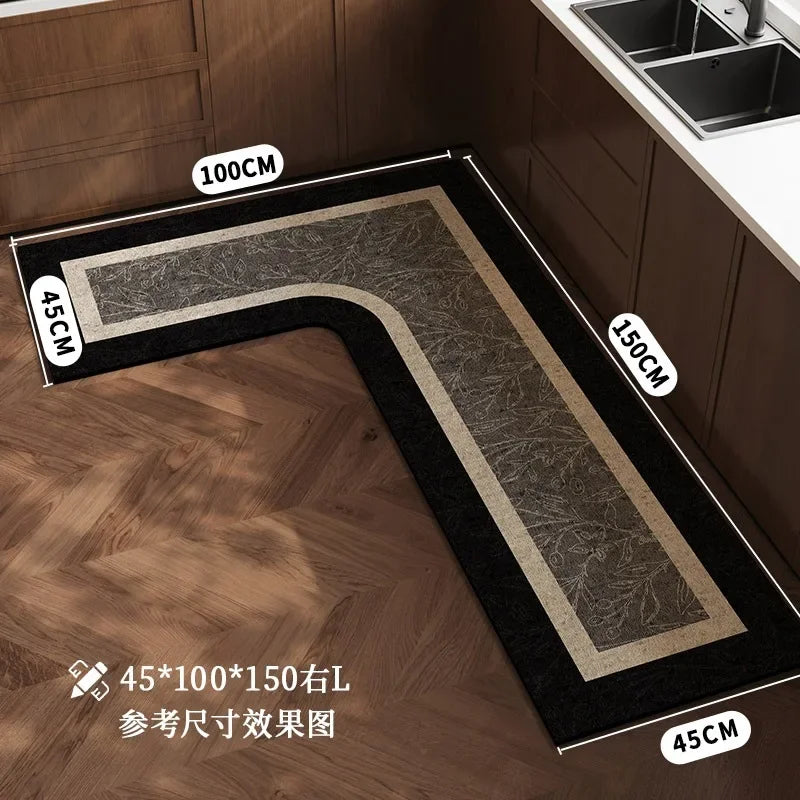 L-Shape Anti-Slip Scratch Resistant Wilton Cartoon Waterproof/Oil Proof /PVC Leather Customized Kitchen Mats/Colors-Geometric/Beige/Multicolor/Animal/Brown/Black/Many Sizes