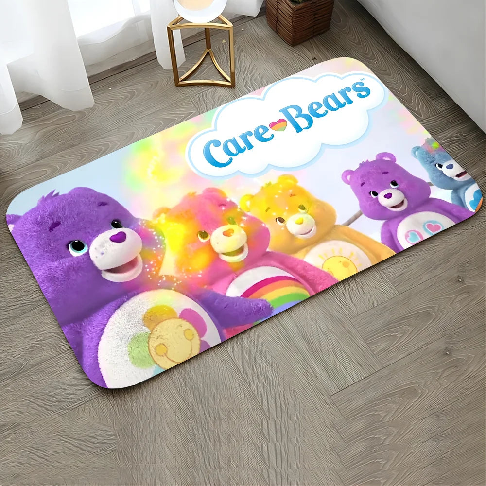 Non-Slip Fade Resistant Care Bears Theme Nylon Rectangle Floor Mats/Colors-Pink/Blue/Multicolor