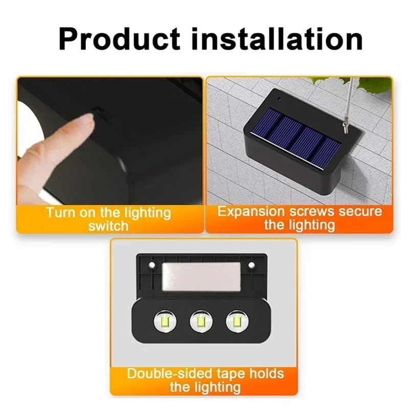 1-16 Pcs LED Solar Wall Lamps IP65 Waterproof Stair Light Outdoor Lighting Fence Porch Decorative Lamp Step Fence Yard Garden