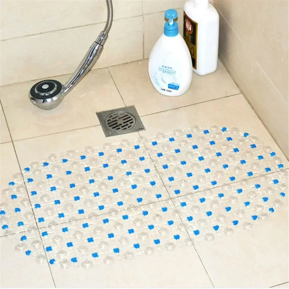 Bathroom Non-Toxic Striped-Geometric Suction Cup Shower-Bathtub PVC Non-Slip Base Mats/Size: 38x68cm/Colors/Purple/Green/White/Blue/Rose Red
