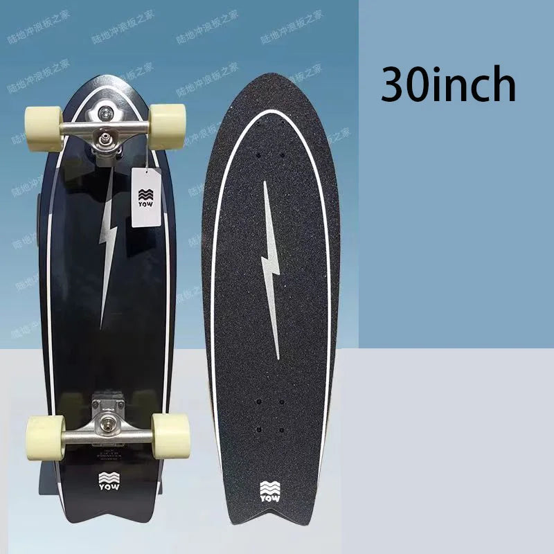 YOW Whole Kits Land Surf Skateboard Longboards w/ Trucks Wheels Bearings/And Tool/Colors-Black/Blue/Red/Striped/Yellow/Multicolor