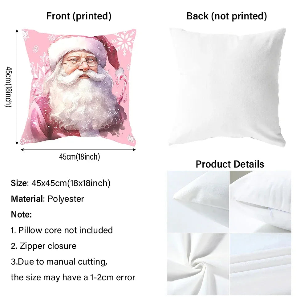 100% Polyester Printed Decorative Pillowcases/Colors-Multicolor/Pink/Gray/White