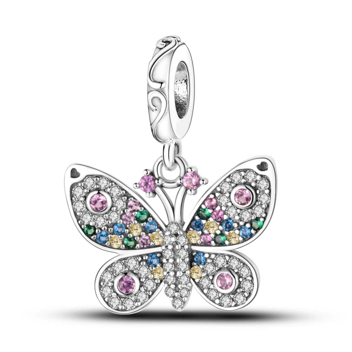 Fine Irregular Silver Plated Round Charms-Pendants Rope Link Bracelets/Colors-Silver/Pink/Multicolor/Floral/Animal