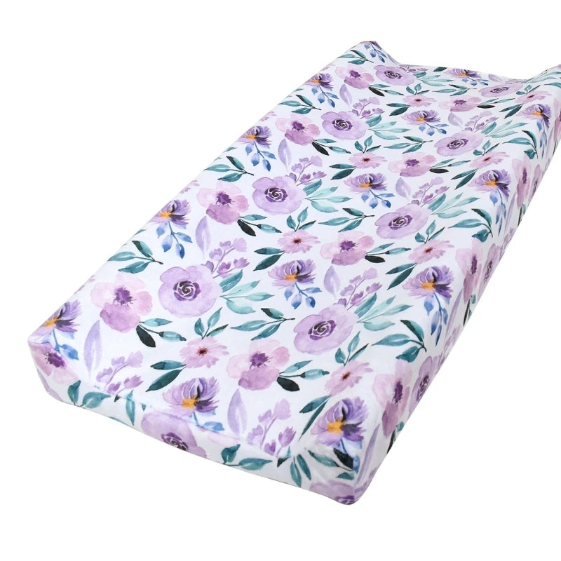 Newborn Babies Soft Polyester Fabric Cute Cartoon Design Removable Washable Diaper Changing Pad Printed COVERS/Colors-Multicolor/Floral/Animal/Rainbow