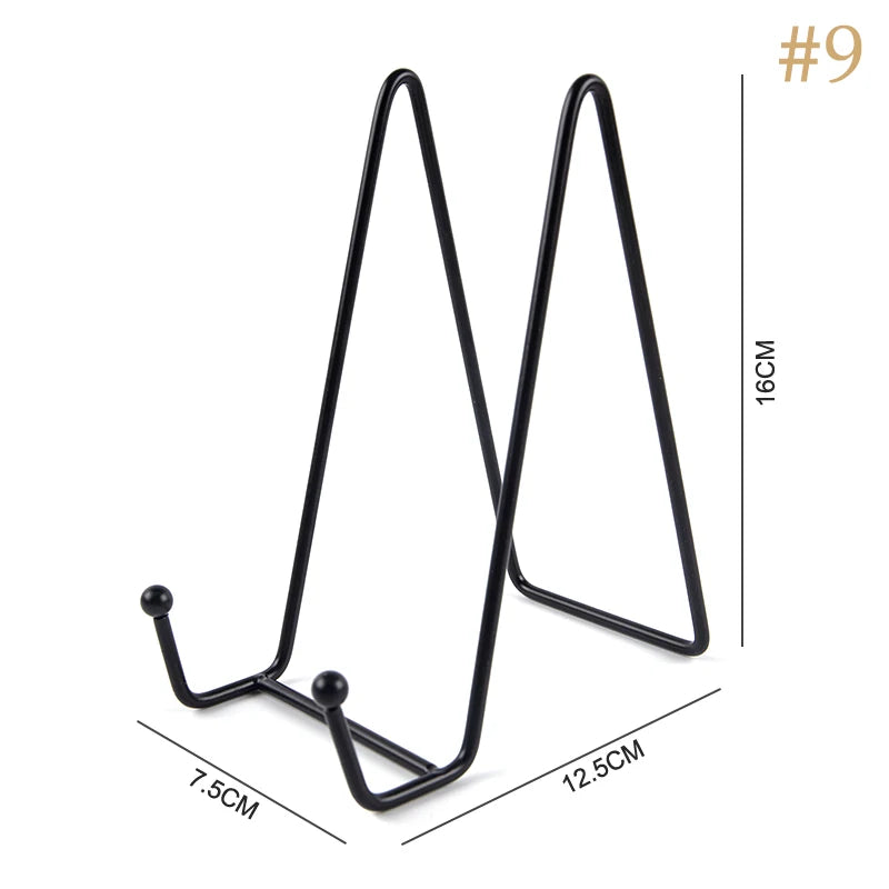 1PCS Iron Art Magazine Display Stand Dish Rack Plate Bowl Picture Frame Photo Book Holder Home Decoration Plate Tabletop