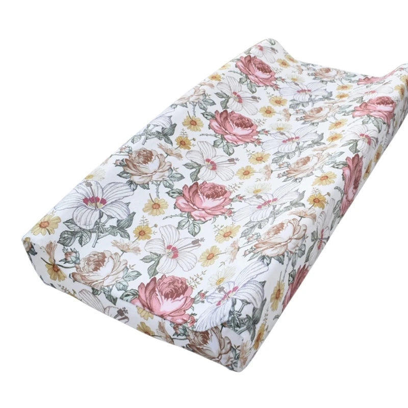 Newborn Babies Soft Polyester Fabric Cute Cartoon Design Removable Washable Diaper Changing Pad Printed COVERS/Colors-Multicolor/Floral/Animal/Rainbow