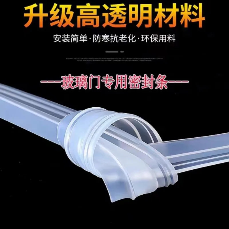 High Density Non-Adhesive Clear Silicone Rubber Waterproof Flexible Glass Sealing Strips/Glue Not Included/Doors-Windows