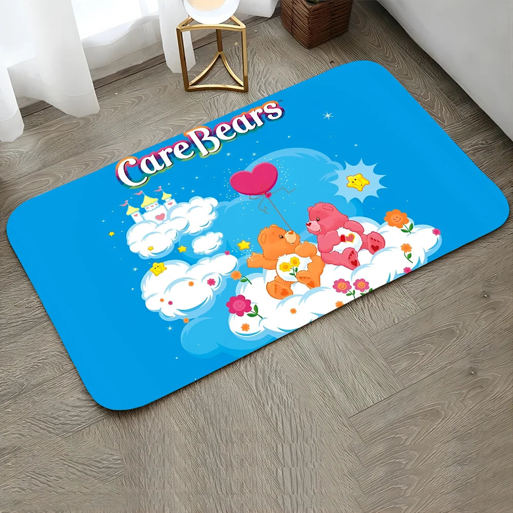 Non-Slip Fade Resistant Care Bears Theme Nylon Rectangle Floor Mats/Colors-Pink/Blue/Multicolor