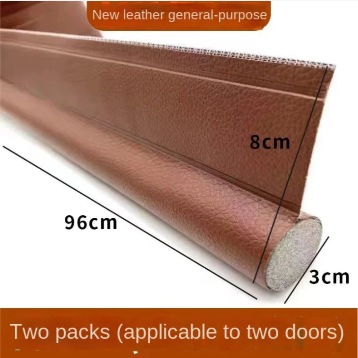 Non-Self-Adhesive Sound-Wind-Light-Bug Proof Cuttable Velcro PU Fabric Under Door Acoustic Round Foam Sealing Strips/Colors-Brown/Gray/Black/White