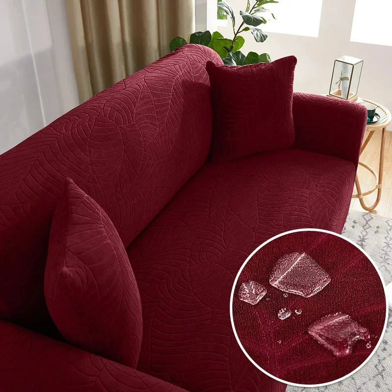 L-Shaped Jacquard Polyester Fabric Fall-Winter Elastic Stretch Sofa Covers /Colors-Gray/Beige/Geometric/Green/Red