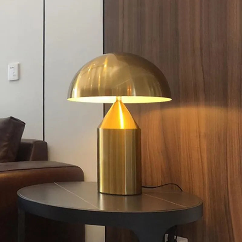 ART DECO LED Metal Mushroom Downward Up-Down Shade Table Lamps/Colors-Gold/White/Black/Bronze/Silver/Batteries Not Included