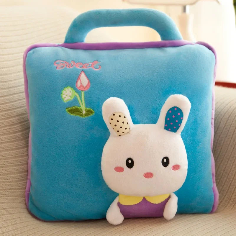 100% Polyester 2 in 1 Pillow Quilt Dual-Use Nap Animal Pillow W/ Multifunctional Folding Blanket