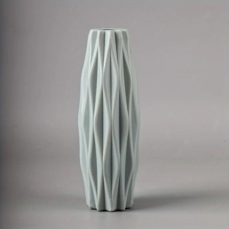 Round Tall Imitation Ceramic Diamond Plastic Vases/Colors-White/Pink/Green