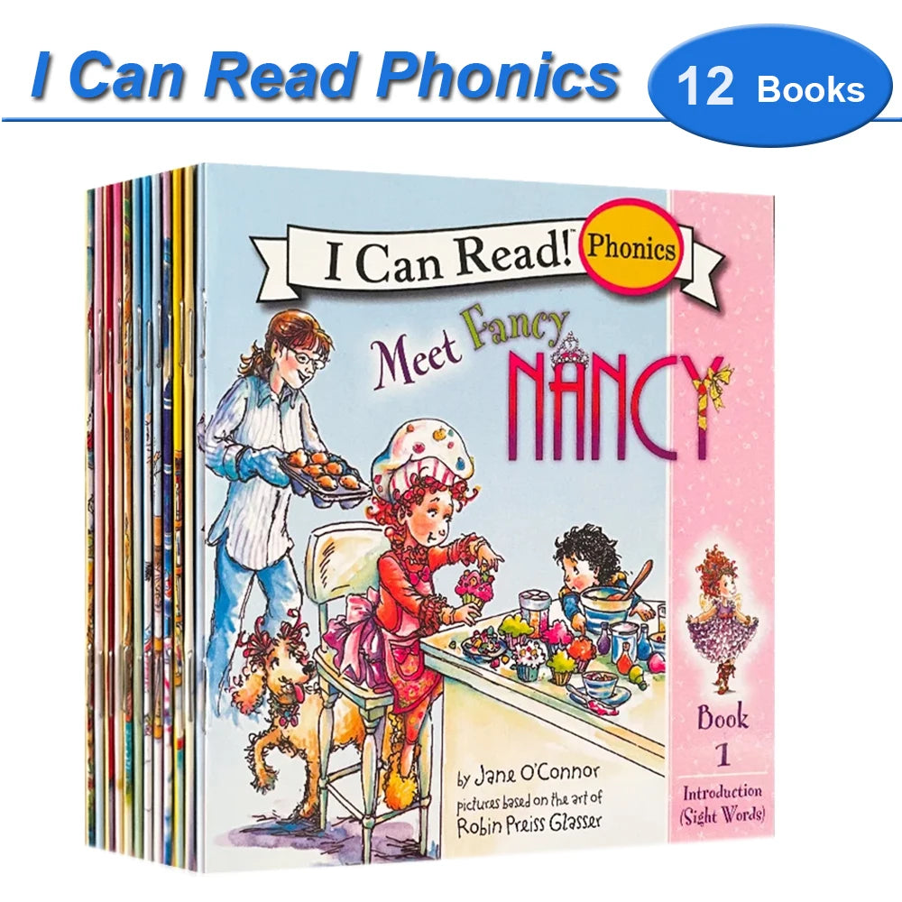 Kids 12 PCS Multicolor Paperback Educational My Very First English Picture Books-I Can Read Phonics Sets/ 12 Pages Per Book/Ages: 3-12 Years Old