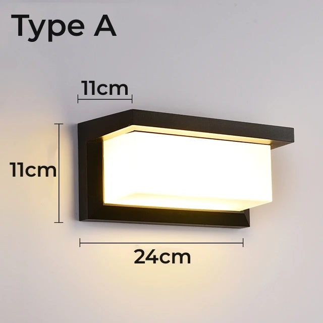 Modern LED Outdoor Wall Lamp IP65 Plastic Waterproof Porch Front Door Sconce Garden Terrace Balcony Exterior Decor Wall Lighting