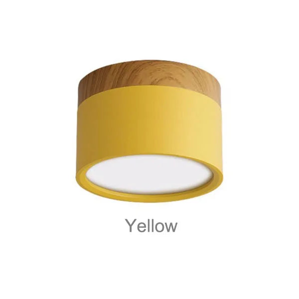 Modern Aluminum LED Warm-Cool White Downlight Dimmable Round Mounted Ceiling Spotlights/Colors-Green/White/Black/Blue/Yellow/Gray