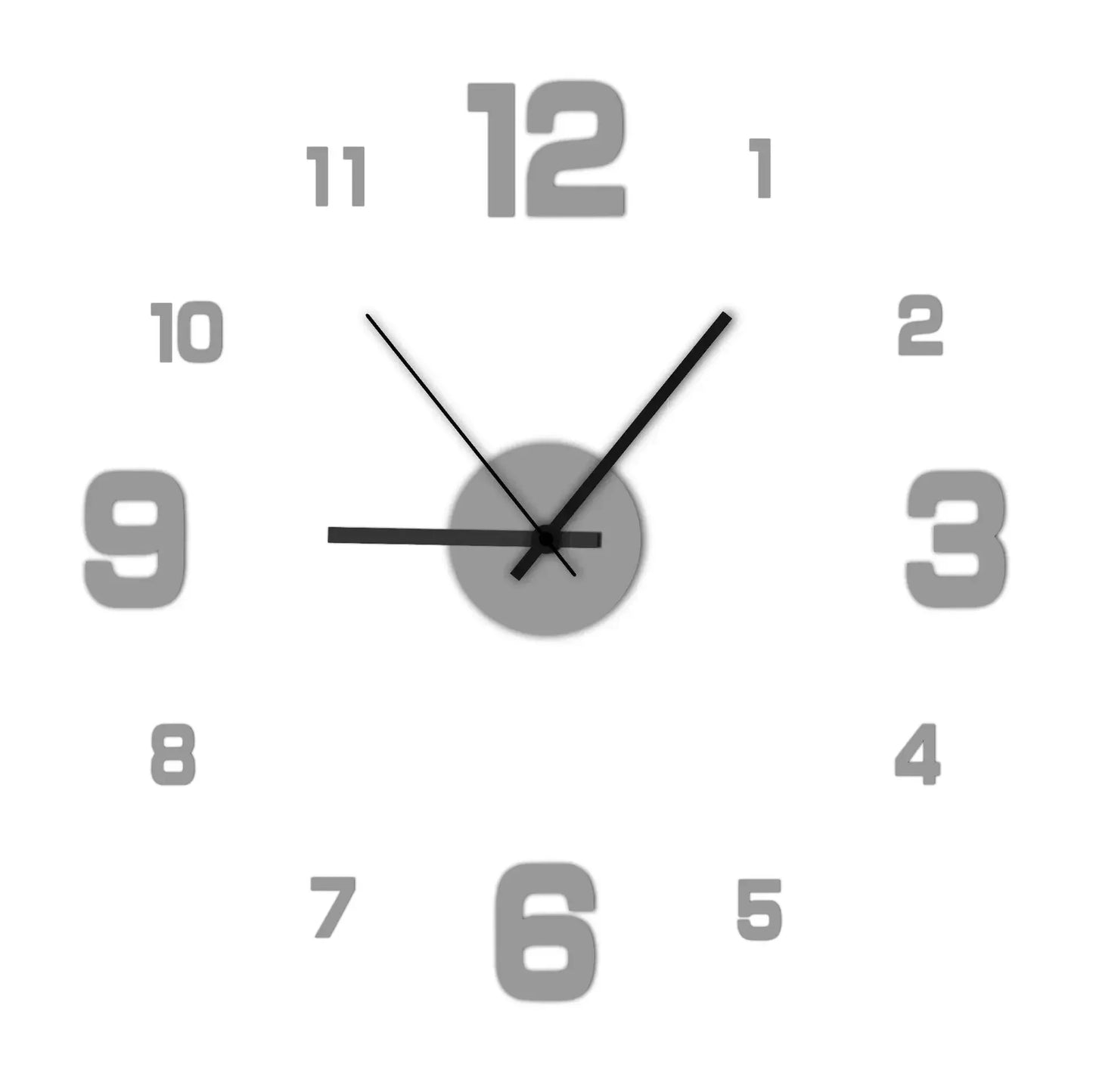 Modern Frameless Silent Large 3D DIY Quartz Digital Single Face Wall Clock Acrylic Mirror Stickers/Battery Powered/Colors-Black/Red/Gold/Orange