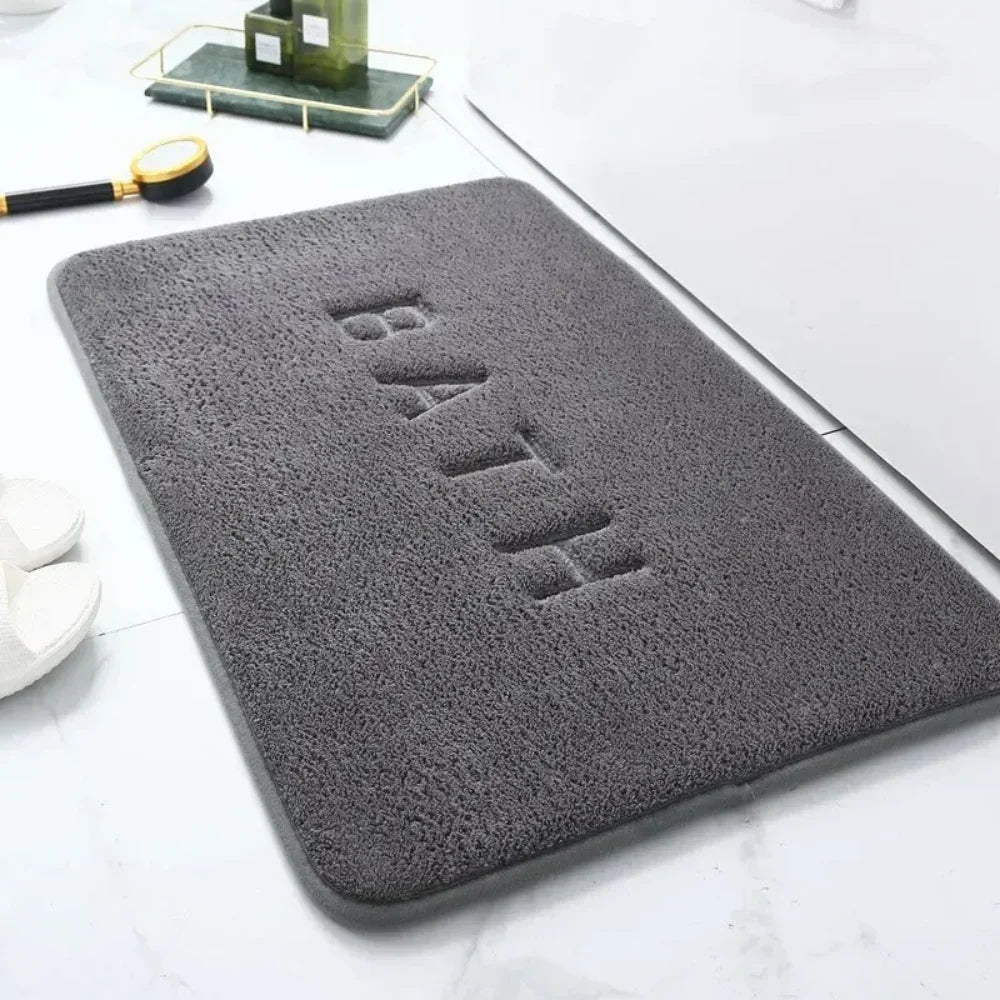 Modern Gray Fast Water Absorbing Thick Soft Polyester Memory Foam Core Non-Slip Faux Cashmere Bathroom Mats/Colors-Gray/Brown/Pink/Multicolor