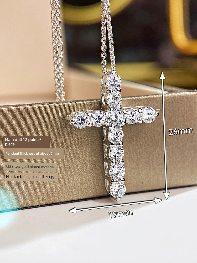 Women's 925 Sterling Silver Colorfast Pendant Artificial Necklace