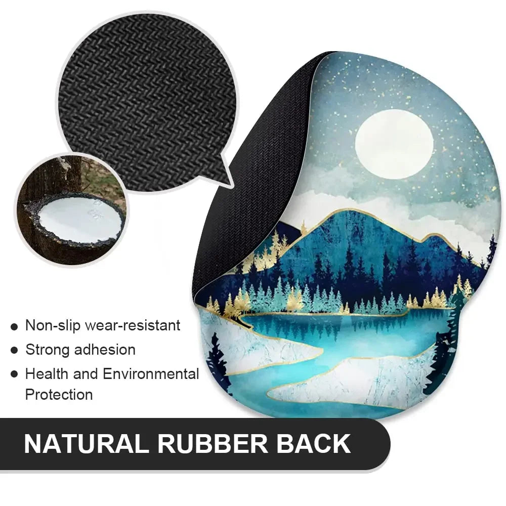 Unisex Customized Soft Non-Slip Rubber Base Wrist Rest Support Gaming Non-Toxic Laptop-Computer Mouse Pads/Colors-Blue/White