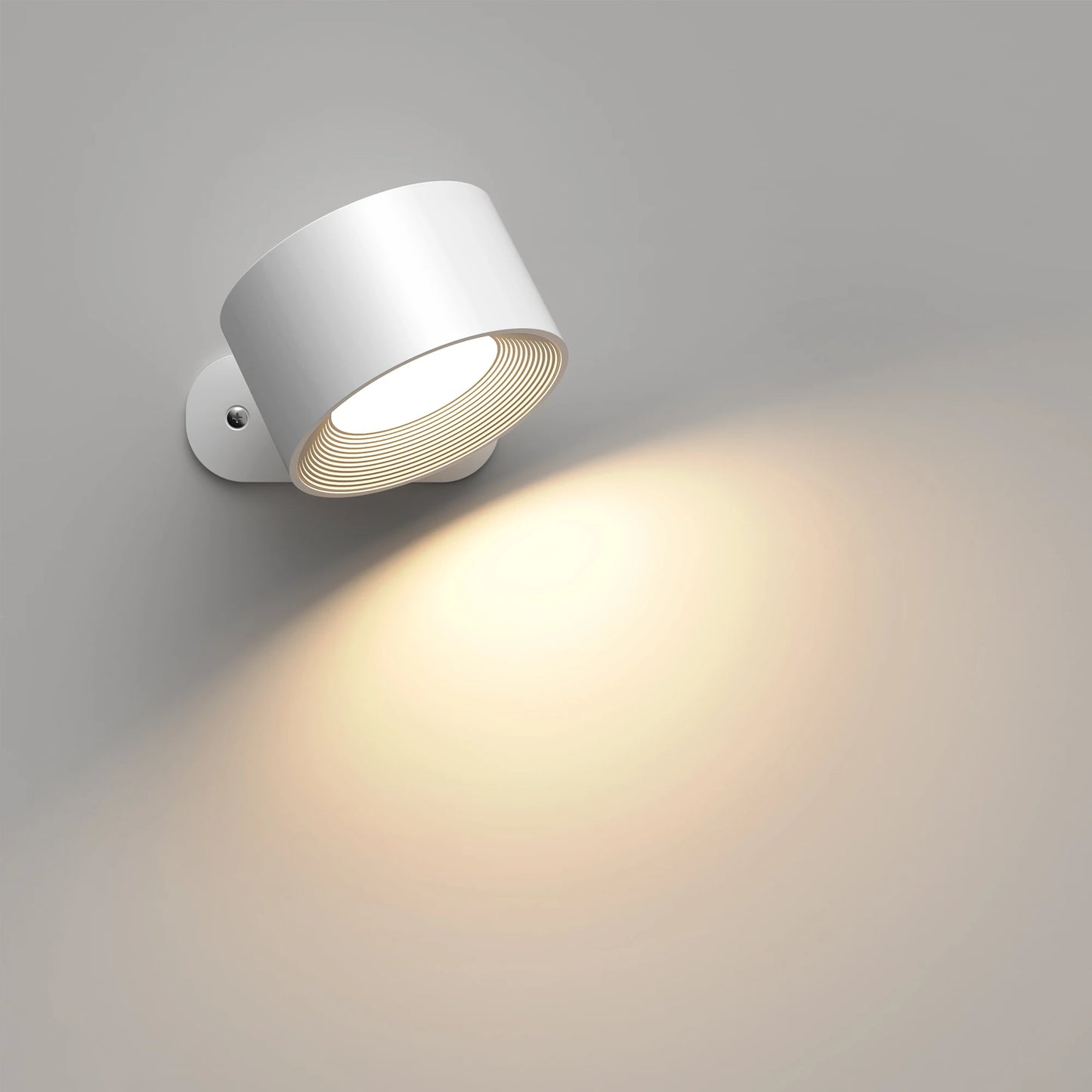 Modern Indoor Round Wall Mounted LED Wall Light Fixtures/USB Charging Port/3 Brightness Levels/Colors-Black/Cool-Warm White