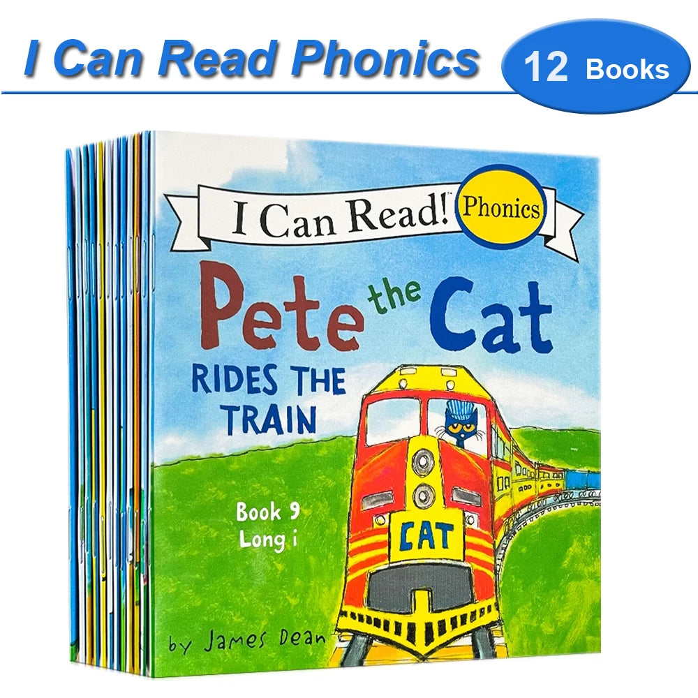 Kids 12 PCS Multicolor Paperback Educational My Very First English Picture Books-I Can Read Phonics Sets/ 12 Pages Per Book/Ages: 3-12 Years Old