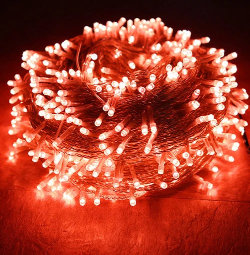 10M String US Standard 110V LED Star String Yellow Pink Green Warm Blue Red White RGB Rainproof 100 Beads String Outdoor Decor