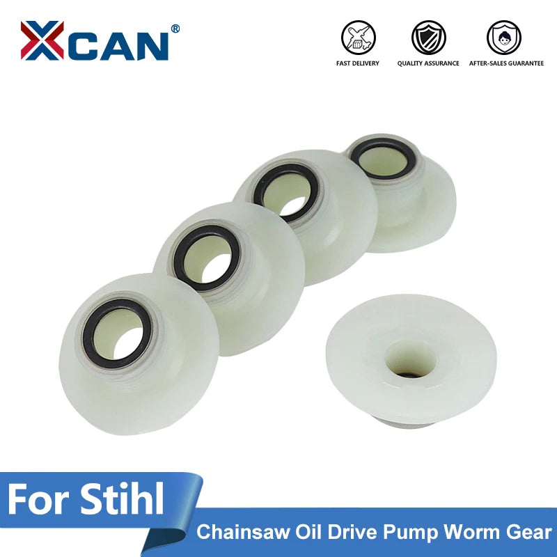 XCAN Chainsaw Oil Drive Pump Worm Gear 5pcs for 45 52 58 4500 5200 5800 Gasoline Chainsaw Garden Power Tools