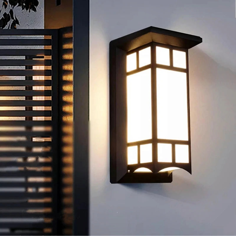 Modern LED Outdoor Wall Lamp IP65 Plastic Waterproof Porch Front Door Sconce Garden Terrace Balcony Exterior Decor Wall Lighting