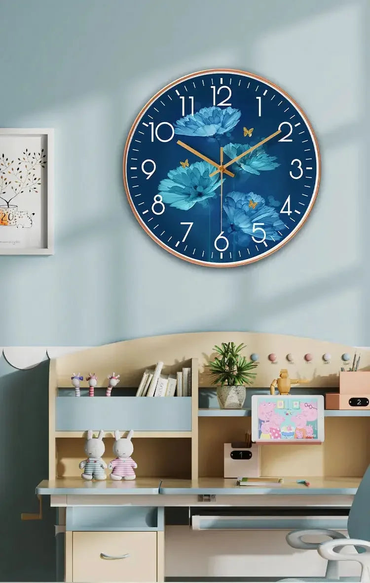 Nordic Round Wall Clock / Colors-Black/Blue/White/4 Styles