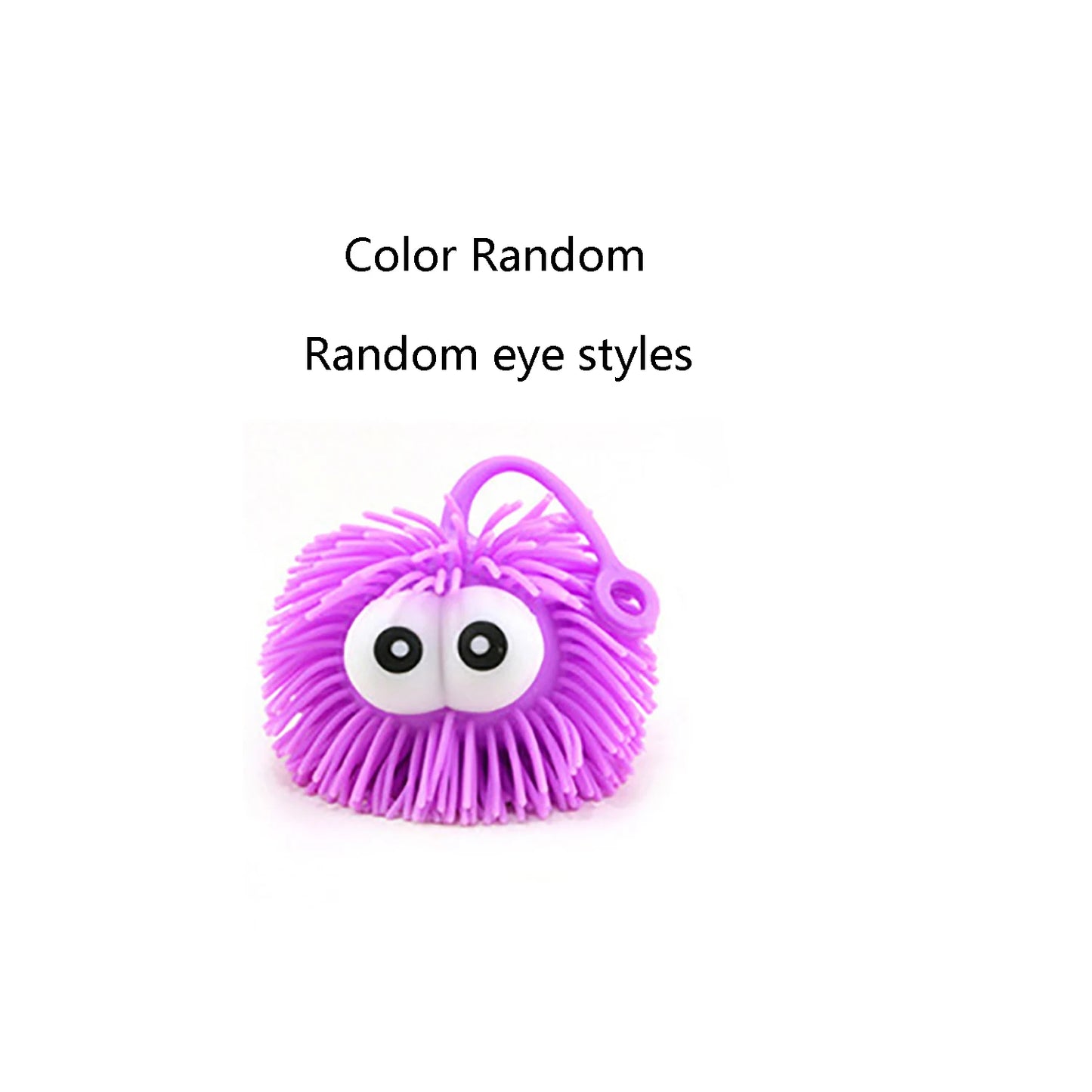 No-EN-Name-Null Large Lighting Up Soft Plush Rubber Protruding Bulging Eyes Multicolor Round Shaped Bouncy Balls/Colors-Purple/Green/Yellow/Blue/Multicolor/3-18 Years Old-Adults