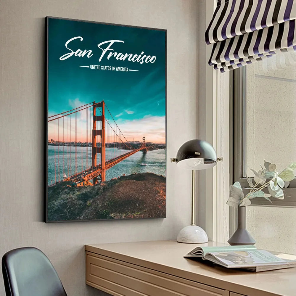 No-EN-Name-Null Modern HD Printed Unframed Different Style Customized Sizes Multicolor Famous Places Travel Cities-Kuala Lumpur-Dubai-Amsterdam-Lisbon-Wall Art Prints/Colors-Multicolor/Red/Black/Blue/Brown