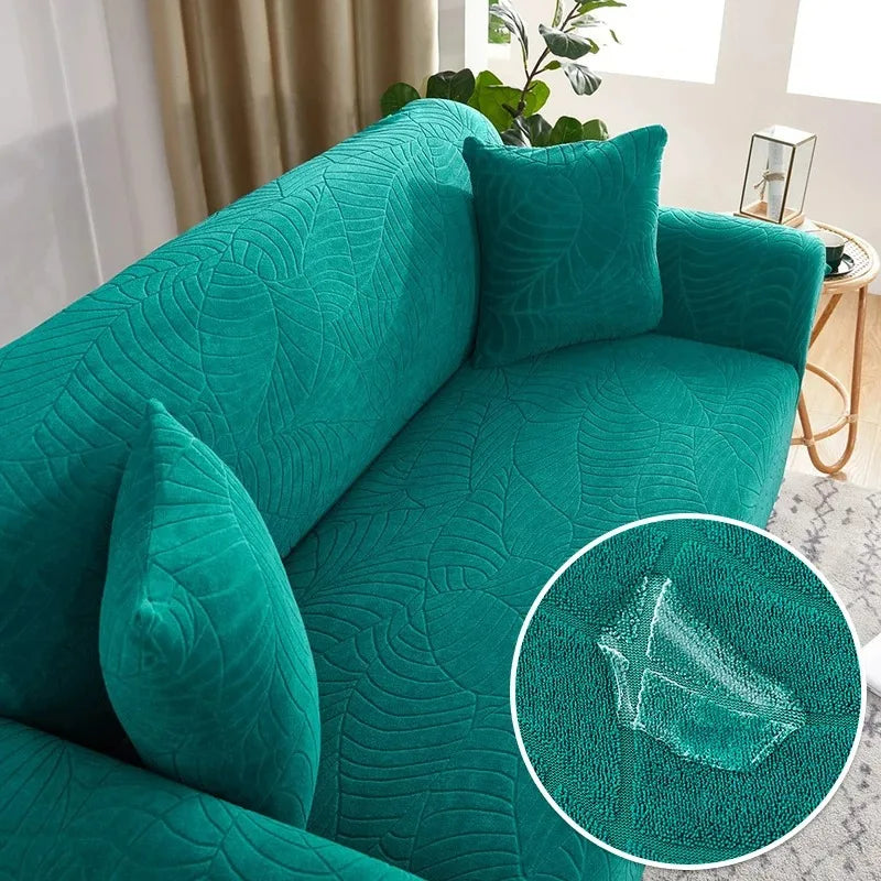 L-Shaped Jacquard Polyester Fabric Fall-Winter Elastic Stretch Sofa Covers /Colors-Gray/Beige/Geometric/Green/Red