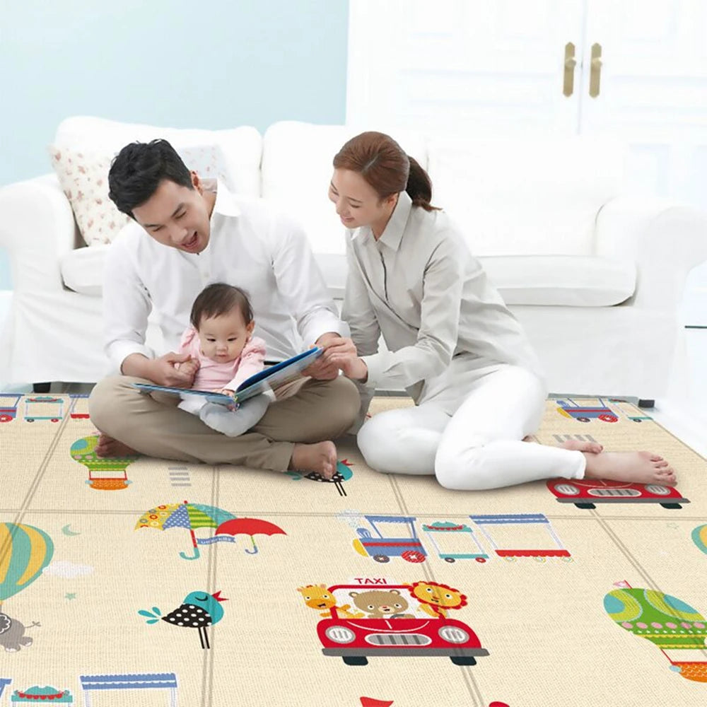 Baby Folding Mat, Large Tummy Time Folding Baby Crawling Mat Outdoor or Indoor Use, Portable Cute Double Sides Crawling Mats