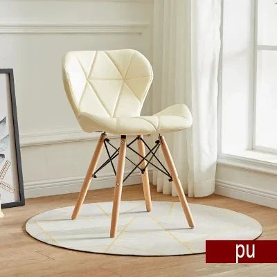 Nordic Cotton Hemp Upholstered Dining Beech Wood Legs Chairs/Colors-Purple/Red/Blue/White/Green/Yellow/Beige/Brown/Orange/Pink/Black