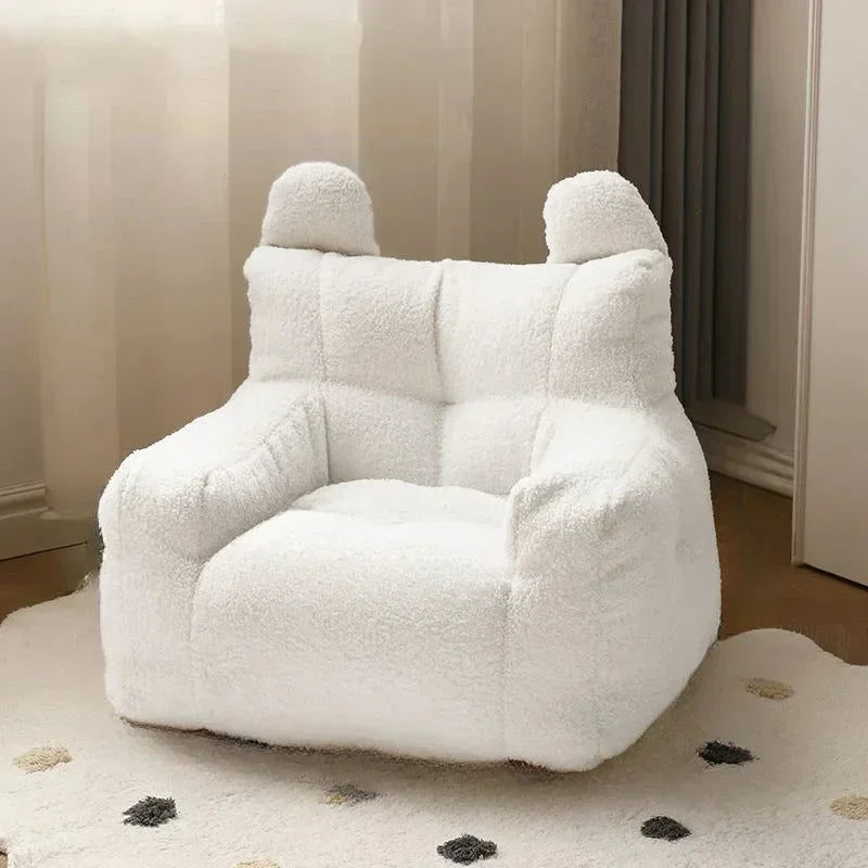 Kids Tri-Fabric Blend Washable Removable Cute Soft Armchairs/Colors-Beige/White/Yellow/Gray/Pink