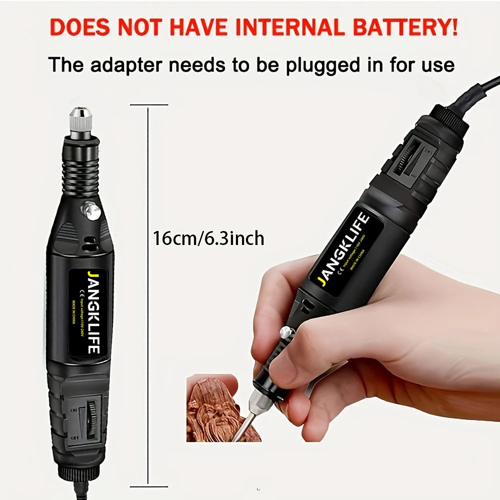 12V Mini Drill Electric Carving Pen Variable Speed Drill Rotary Tools Kit Engraver Pen for Grinding Polishing,