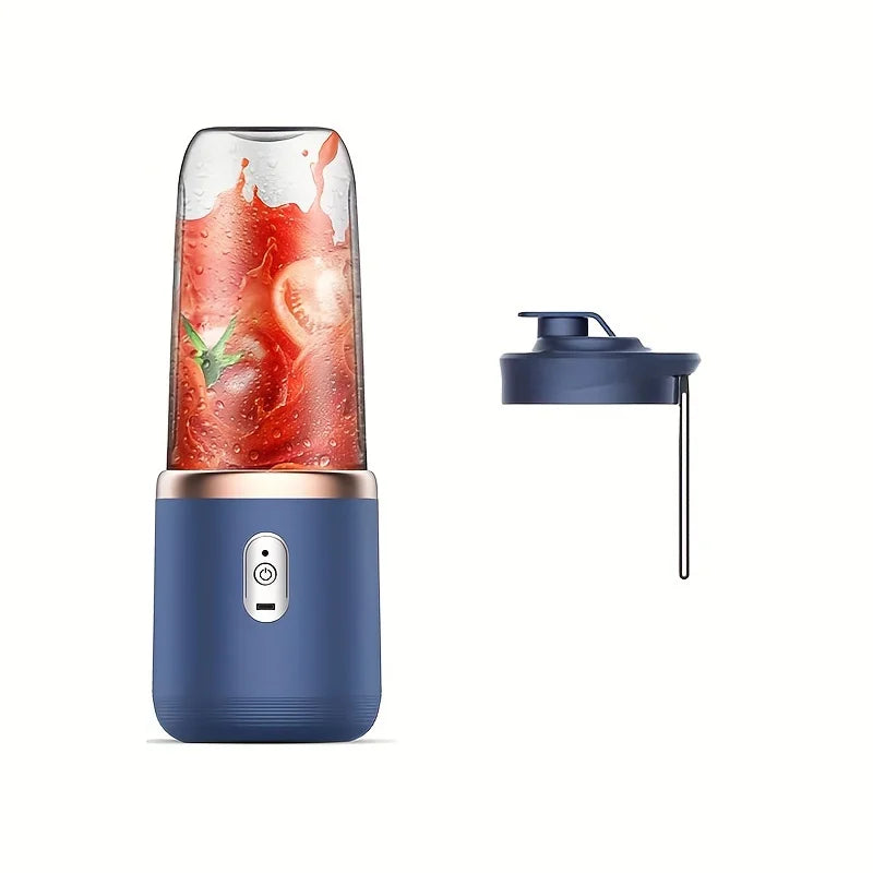 Built-In USB Portable 6 Blades Automatic Pulp Ejection Electric Juicers/ Double-Single Cups/Colors-Blue/Pink