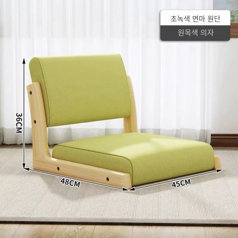 No-EN-Name-Null Modern Wood Frame Beige Backrest-Seat Cushion Armless Chaises