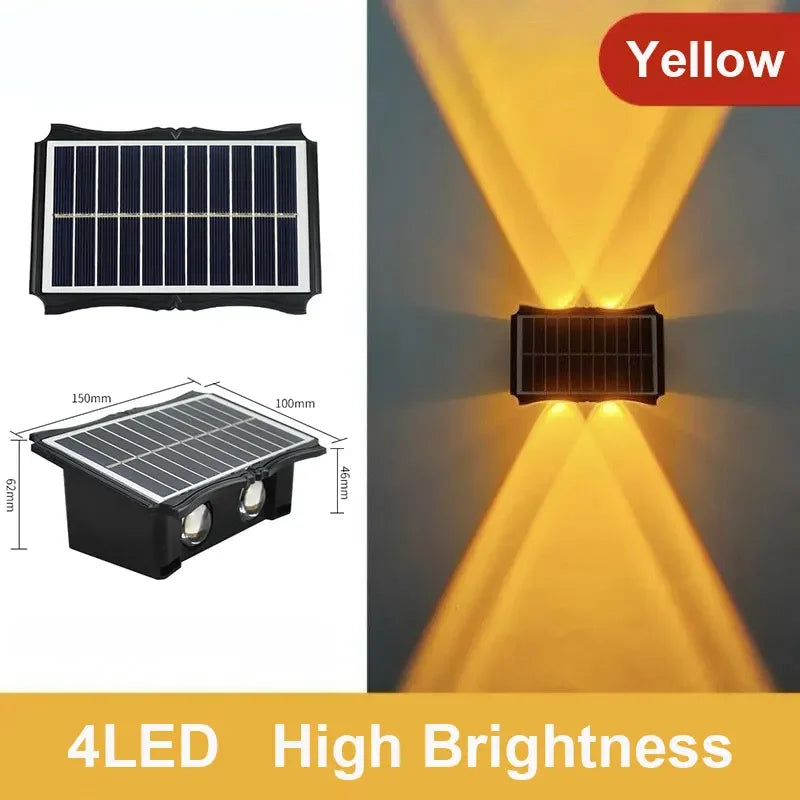 Solar LED Light Outdoor Solar LED Wall Lamp High Brightness Up And Down Luminous Lighting for Outdoor Garden Decoration Sunlight