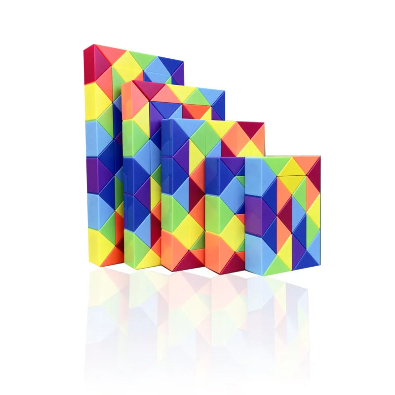 Rainbow Twistable ABS Plastic IQ Sequential Puzzle Conjoint Cube Fidget Toys/Ages 13-18+ Years Old