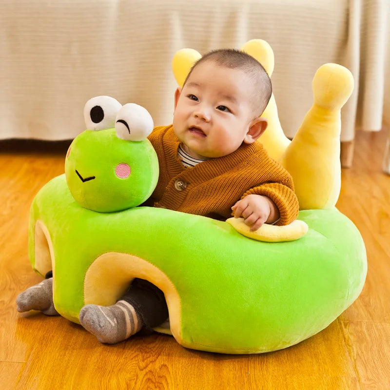 Babies-Preschoolers Upholstered Soft Velvet Fabric Electric Embroidery Cute Cartoon Animal Face Images Learning Seat Chairs/Ages: Newborn 0-3 Years + Older/Colors-Orange/Green/Gray/Black/Brown/Red/Multicolor/Checkered/Animals