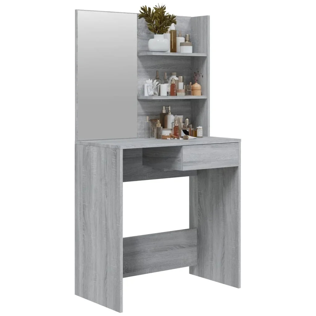 Sonoma Gray Acrylic Mirrored Modern Vanity Makeup Tables/Size: 74.5x40x141 cm/