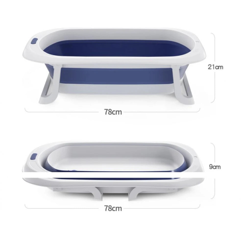 Newborn Babies-Preschooler Foldable Plastic PP-PU Synthetic Thick Polyester Anti-Skid Cushion Portable Traveling Reinforced Support Babies Bathtubs/Ages: Newborn 0-3 Years Old/Colors-White/Blue/Pink/Gray/Striped/Multicolor